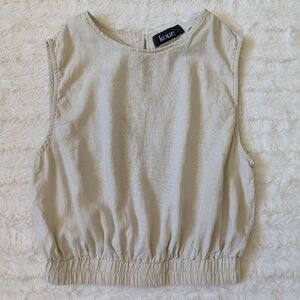 Cream Crop Tank Top